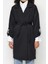 Kadın Moda Şık Oversize Ceket Yaka Midi Düz Astarlı Oversize Kuşaklı Su Itici Uzun Trençkot 1
