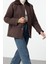 Kadın Moda Şık Oversize Gömlek Yaka Midi Düz Astarlı Oversize Gömlek Yaka Kapitone Mont 2