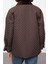 Kadın Moda Şık Oversize Gömlek Yaka Midi Düz Astarlı Oversize Gömlek Yaka Kapitone Mont 5