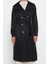 Kadın Moda Şık Oversize Ceket Yaka Uzun Düz Astarsız Kuşaklı Su Itici Uzun Trençkot 1