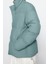 Tasarım Düz Astarlı Yaka Standart Bol Dik Unisex Oversize Fit Dik Yaka Şişme Kışlık Mont 4