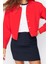 Tasarım Düz Astarlı Yaka Crop Bol Hakim Kadın Oversize Crop Ince Bomber Mont 1