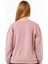 Kız Çocuk Şerit Modelli Nakışlı Sweatshirt - Gül Kurusu 5