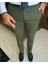 Italyan Kesim Slim Fit Yeşil Kumaş Pantolon T12077 3