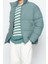 Unisex Moda Şık Bol Dik Yaka Standart Düz Astarlı Oversize Fit Dik Yaka Şişme Kışlık Mont 4