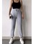 Kadın Kışlık Kalın Içi Polarlı Yüksek Bel Paçası Lastikli Basic Jogger Eşofman Altı 5