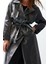Kadın Moda Şık Oversize Ceket Yaka Uzun Düz Astarlı Oversize Geniş Kesim Kuşaklı Trençkot 4