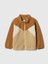 Erkek Bebek Kahverengi Sherpa Colorblock Ceket 1