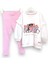 Fırfırlı Omuz Detaylı Yumuşak Rahat Kalıp Kız Çocuk Taytlı Sweatshirt Takım 1