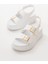 24422-1185 Beyaz Dolgu Topuk Kadın Sandalet 1