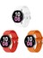 Samsung Galaxy Watch 6 Seri 40 mm 44MM Classic 47 mm 3lü Set Silikon Kordon Kavis Tasarımlı Kordon 1