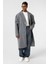 Oversıze Uzun Kaşe Kaban Gri 4