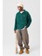 Yazı Detaylı Oversize Sweatshırt Yeşil 3