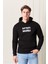 Baskılı Kapşonlu Erkek Sweat 4