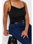 Moda Büyük Beden Degaje Yaka Örme Fit Düz Desen Casual Günlük Regular Askılı Kol Bluz 2