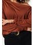 Moda Büyük Beden Asimetrik Yaka Örme Relaxed Düz Desen Casual Günlük Regular Uzun Kol Bluz 2
