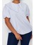 Moda Büyük Beden Bebe Yaka Dokuma Oversize Çizgili Desen Casual Günlük Regular Kısa Kol Bluz 2