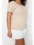 Moda Büyük Beden Kare Yaka Örme Fit Düz Desen Casual Günlük Regular Kısa Kol Bluz 2