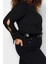 Moda Büyük Beden Balıkçı Yaka Triko Fit Düz Desen Casual Günlük Regular Uzun Kol Bluz 4