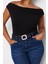 Moda Büyük Beden Kayık Yaka Örme Fit Düz Desen Casual Günlük Regular Askılı Kol Bluz 2