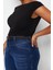 Moda Büyük Beden Kayık Yaka Örme Fit Düz Desen Casual Günlük Regular Askılı Kol Bluz 3