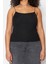 Moda Büyük Beden Kare Yaka Örme Fit Düz Desen Casual Günlük Crop Askılı Kol Bluz 1
