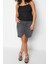 Moda Büyük Beden Kare Yaka Örme Fit Düz Desen Casual Günlük Crop Askılı Kol Bluz 3
