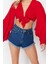 Moda V Yaka Dokuma Fit Düz Desen Plaj Crop Truvakar Kol Kol Bluz 3