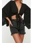 Moda V Yaka Dokuma Fit Düz Desen Plaj Crop Truvakar Kol Kol Bluz 5