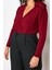 Moda Büyük Beden Kruvaze Örme Fit Düz Desen Casual Günlük Regular Uzun Kol Bluz 4