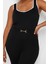 Moda Büyük Beden Kalp Yaka Triko Fit Düz Desen Casual Günlük Regular Askılı Kol Bluz 3