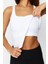Moda Kare Yaka Örme Fit Düz Desen Sportswear Regular Askılı Kol Bluz 2