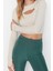 Moda Bisiklet Yaka Örme Fit Düz Desen Sportswear Crop Uzun Kol Bluz 1