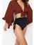 Moda V Yaka Dokuma Fit Düz Desen Plaj Crop Truvakar Kol Kol Bluz 2