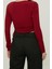 Moda Kare Yaka Örme Slim Düz Desen Casual Günlük Crop Uzun Kol Bluz 5