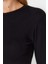 Moda Bisiklet Yaka Örme Slim Düz Desen Casual Günlük Crop Uzun Kol Bluz 5