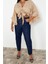 Moda Büyük Beden V Yaka Dokuma Fit Düz Desen Plaj Crop Truvakar Kol Kol Bluz 3