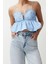 Moda Kalp Yaka Dokuma Crop Düz Desen Şık Gece Crop Askılı Kol Bluz 2