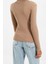 Moda Dik Yaka Örme Slim Düz Desen Casual Günlük Regular Uzun Kol Bluz 5