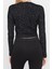 Moda Bisiklet Yaka Örme Puantiyeli Desen Casual Günlük Crop Uzun Kol Bluz 5