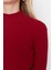 Moda Dik Yaka Örme Slim Düz Desen Casual Günlük Regular Uzun Kol Bluz 4