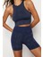 Moda Halter Yaka Örme Fit Düz Desen Sportswear Crop Kolsuz Bluz 3