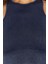 Moda Halter Yaka Örme Fit Düz Desen Sportswear Crop Kolsuz Bluz 5