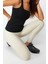 Moda Kare Yaka Örme Fit Düz Desen Sportswear Regular Askılı Kol Bluz 4