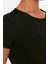 Moda Bisiklet Yaka Örme Fit Düz Desen Sportswear Super Crop Kısa Kol Bluz 4