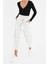 Moda Kruvaze Örme Slim Düz Desen Casual Günlük Regular Uzun Kol Bluz 3