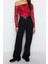 Moda Asimetrik Yaka Örme Slim Çiçekli Desen Casual Günlük Regular Uzun Kol Bluz 3