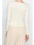 Moda Kayık Yaka Örme Slim Düz Desen Casual Günlük Crop Uzun Kol Bluz 5
