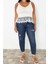 Moda Büyük Beden V Yaka Triko Fit Ajurlu Desen Casual Günlük Regular Askılı Kol Bluz 3
