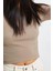 Moda Bisiklet Yaka Örme Slim Düz Desen Casual Günlük Crop Uzun Kol Bluz 4